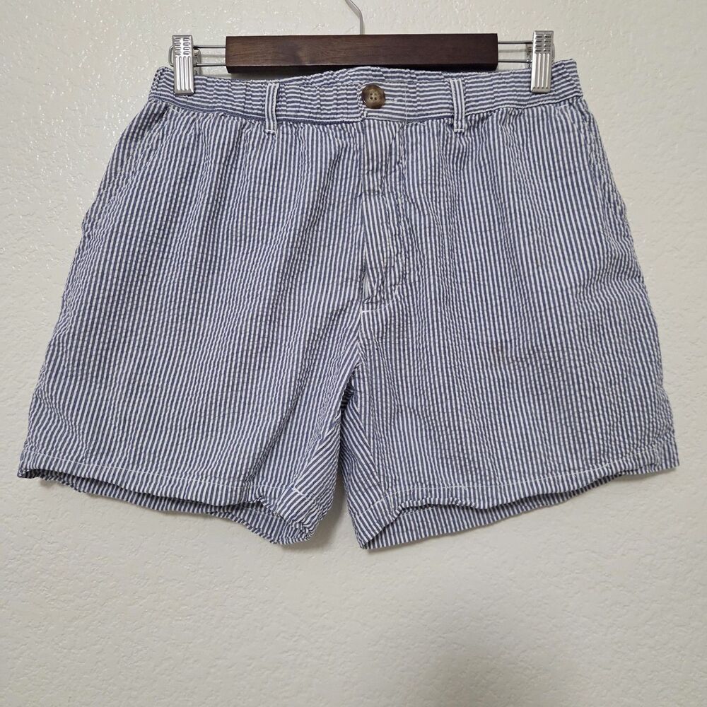 Chubbies Classic Seersucker Striped Chino Shorts Women's Size Medium Blue White